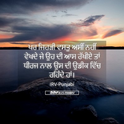 Picture 05 - ਰੋਮੀਆਂ 8:25 PANIRV - ਪਰ ਜਿਹੜੀ ਵਸਤੁ ਅਸੀਂ - Bible Verse Picture