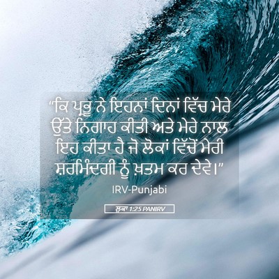 Picture 05 - ਲੂਕਾ 1:25 PANIRV - “ਕਿ ਪ੍ਰਭੂ ਨੇ ਇਹਨਾਂ - Bible Verse Picture