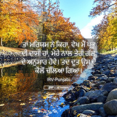 Picture 05 - ਲੂਕਾ 1:38 PANIRV - ਤਾਂ ਮਰਿਯਮ ਨੇ ਕਿਹਾ, - Bible Verse Picture