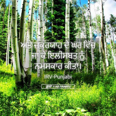 Picture 05 - ਲੂਕਾ 1:40 PANIRV - ਅਤੇ ਜ਼ਕਰਯਾਹ ਦੇ ਘਰ - Bible Verse Picture