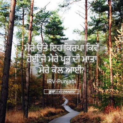 Picture 05 - ਲੂਕਾ 1:43 PANIRV - ਮੇਰੇ ਉੱਤੇ ਇਹ ਕਿਰਪਾ - Bible Verse Picture
