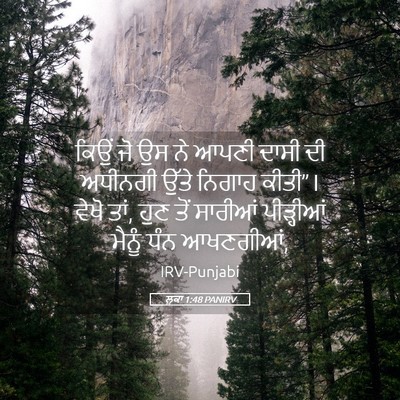 Picture 05 - ਲੂਕਾ 1:48 PANIRV - ਕਿਉਂ ਜੋ ਉਸ ਨੇ ਆਪਣੀ - Bible Verse Picture