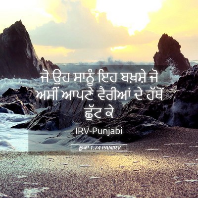 Picture 05 - ਲੂਕਾ 1:74 PANIRV - ਜੋ ਉਹ ਸਾਨੂੰ ਇਹ - Bible Verse Picture
