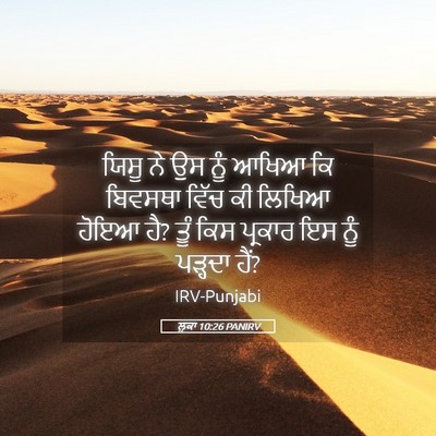 Picture 05 - ਲੂਕਾ 10:26 PANIRV - ਯਿਸੂ ਨੇ ਉਸ ਨੂੰ ਆਖਿਆ - Bible Verse Picture