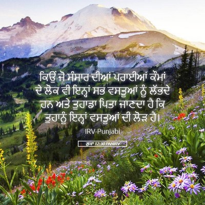 Picture 05 - ਲੂਕਾ 12:30 PANIRV - ਕਿਉਂ ਜੋ ਸੰਸਾਰ ਦੀਆਂ - Bible Verse Picture