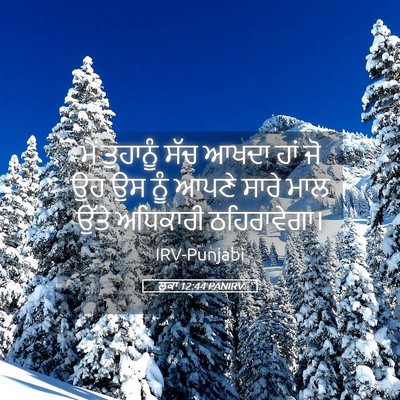 Picture 05 - ਲੂਕਾ 12:44 PANIRV - ਮੈਂ ਤੁਹਾਨੂੰ ਸੱਚ - Bible Verse Picture