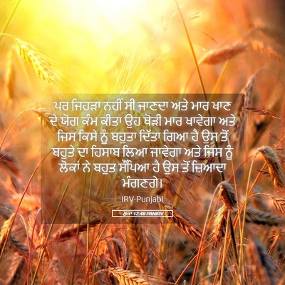 Picture 05 - ਲੂਕਾ 12:48 PANIRV - ਪਰ ਜਿਹੜਾ ਨਹੀਂ ਸੀ - Bible Verse Picture