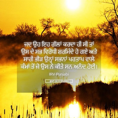 Picture 05 - ਲੂਕਾ 13:17 PANIRV - ਜਦ ਉਹ ਇਹ ਗੱਲਾਂ ਕਰਦਾ - Bible Verse Picture