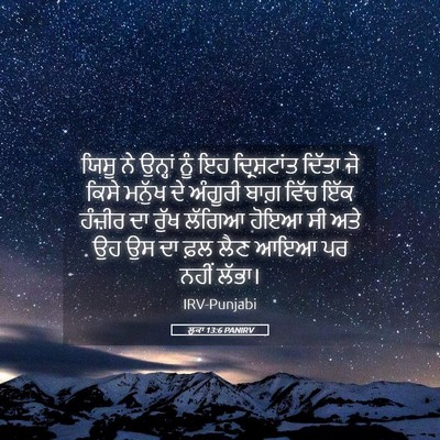 Picture 05 - ਲੂਕਾ 13:6 PANIRV - ਯਿਸੂ ਨੇ ਉਨ੍ਹਾਂ ਨੂੰ - Bible Verse Picture