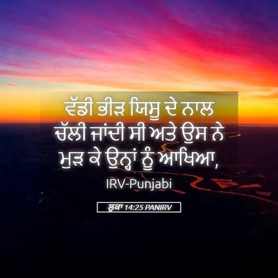 Picture 05 - ਲੂਕਾ 14:25 PANIRV - ਵੱਡੀ ਭੀੜ ਯਿਸੂ ਦੇ - Bible Verse Picture