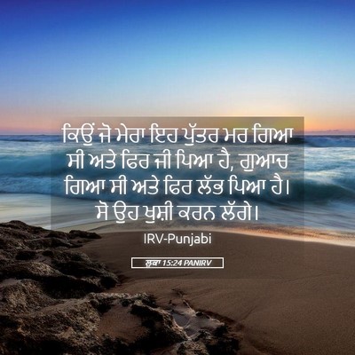 Picture 05 - ਲੂਕਾ 15:24 PANIRV - ਕਿਉਂ ਜੋ ਮੇਰਾ ਇਹ - Bible Verse Picture