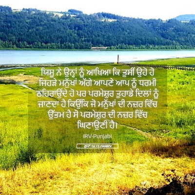 Picture 05 - ਲੂਕਾ 16:15 PANIRV - ਯਿਸੂ ਨੇ ਉਨ੍ਹਾਂ ਨੂੰ - Bible Verse Picture