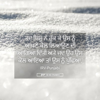 Picture 05 - ਲੂਕਾ 18:40 PANIRV - ਤਦ ਯਿਸੂ ਨੇ ਰੁੱਕ ਕੇ - Bible Verse Picture
