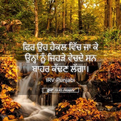 Picture 05 - ਲੂਕਾ 19:45 PANIRV - ਫਿਰ ਉਹ ਹੈਕਲ ਵਿੱਚ ਜਾ - Bible Verse Picture