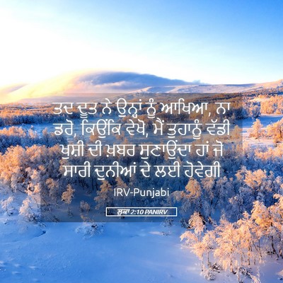 Picture 05 - ਲੂਕਾ 2:10 PANIRV - ਤਦ ਦੂਤ ਨੇ ਉਨ੍ਹਾਂ - Bible Verse Picture