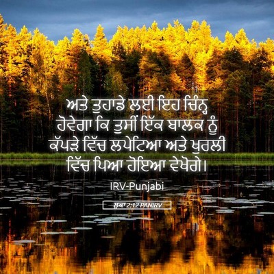 Picture 05 - ਲੂਕਾ 2:12 PANIRV - ਅਤੇ ਤੁਹਾਡੇ ਲਈ ਇਹ - Bible Verse Picture