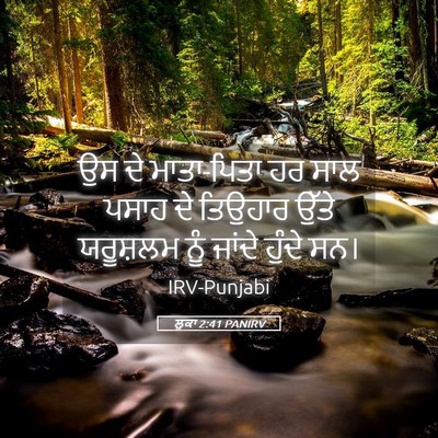 Picture 05 - ਲੂਕਾ 2:41 PANIRV - ਉਸ ਦੇ ਮਾਤਾ-ਪਿਤਾ ਹਰ - Bible Verse Picture