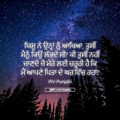 Picture 05 - ਲੂਕਾ 2:49 PANIRV - ਯਿਸੂ ਨੇ ਉਨ੍ਹਾਂ ਨੂੰ - Bible Verse Picture