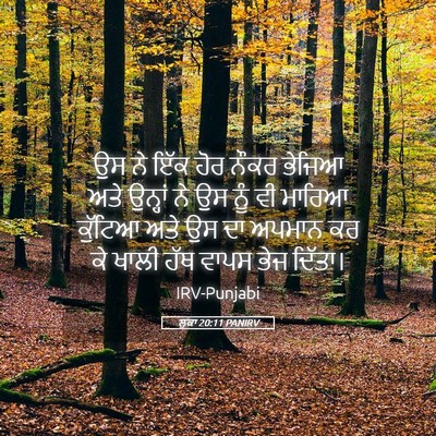 Picture 05 - ਲੂਕਾ 20:11 PANIRV - ਉਸ ਨੇ ਇੱਕ ਹੋਰ ਨੌਕਰ - Bible Verse Picture