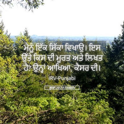 Picture 05 - ਲੂਕਾ 20:24 PANIRV - ਮੈਨੂੰ ਇੱਕ ਸਿੱਕਾ - Bible Verse Picture