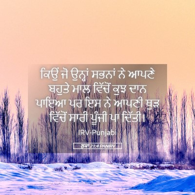 Picture 05 - ਲੂਕਾ 21:4 PANIRV - ਕਿਉਂ ਜੋ ਉਨ੍ਹਾਂ - Bible Verse Picture