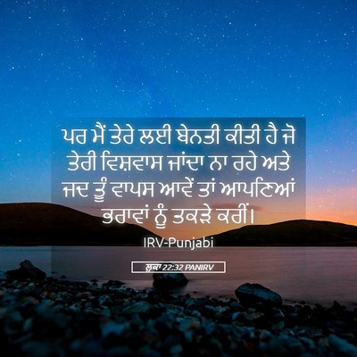 Picture 05 - ਲੂਕਾ 22:32 PANIRV - ਪਰ ਮੈਂ ਤੇਰੇ ਲਈ - Bible Verse Picture
