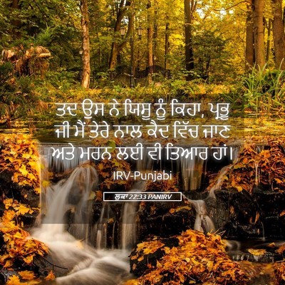 Picture 05 - ਲੂਕਾ 22:33 PANIRV - ਤਦ ਉਸ ਨੇ ਯਿਸੂ ਨੂੰ - Bible Verse Picture