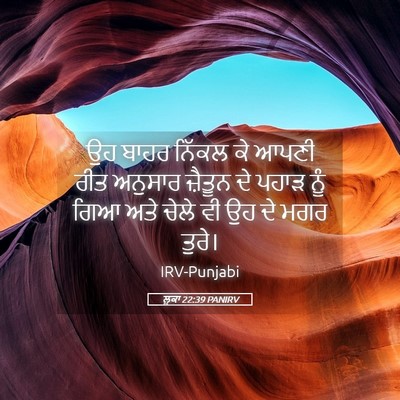 Picture 05 - ਲੂਕਾ 22:39 PANIRV - ਉਹ ਬਾਹਰ ਨਿੱਕਲ ਕੇ - Bible Verse Picture