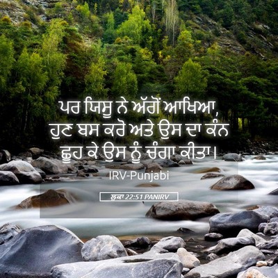 Picture 05 - ਲੂਕਾ 22:51 PANIRV - ਪਰ ਯਿਸੂ ਨੇ ਅੱਗੋਂ - Bible Verse Picture