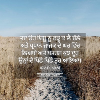 Picture 05 - ਲੂਕਾ 22:54 PANIRV - ਤਦ ਉਹ ਯਿਸੂ ਨੂੰ ਫੜ੍ਹ - Bible Verse Picture
