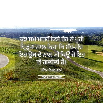 Picture 05 - ਲੂਕਾ 22:59 PANIRV - ਕੁਝ ਸਮੇਂ ਮਗਰੋਂ - Bible Verse Picture