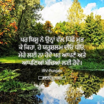 Picture 05 - ਲੂਕਾ 23:28 PANIRV - ਪਰ ਯਿਸੂ ਨੇ ਉਨ੍ਹਾਂ - Bible Verse Picture