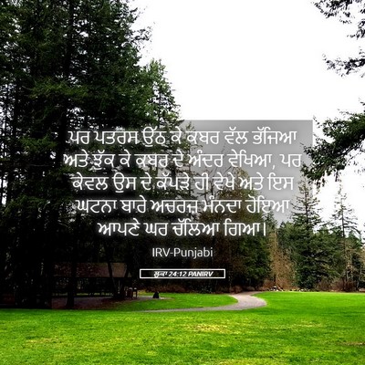 Picture 05 - ਲੂਕਾ 24:12 PANIRV - ਪਰ ਪਤਰਸ ਉੱਠ ਕੇ ਕਬਰ - Bible Verse Picture