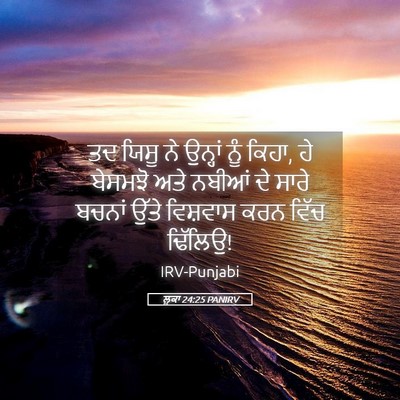 Picture 05 - ਲੂਕਾ 24:25 PANIRV - ਤਦ ਯਿਸੂ ਨੇ ਉਨ੍ਹਾਂ - Bible Verse Picture