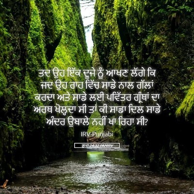 Picture 05 - ਲੂਕਾ 24:32 PANIRV - ਤਦ ਉਹ ਇੱਕ ਦੂਜੇ ਨੂੰ - Bible Verse Picture