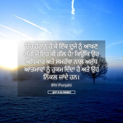 Picture 05 - ਲੂਕਾ 4:36 PANIRV - ਉਹ ਹੈਰਾਨ ਹੋ ਕੇ ਇੱਕ - Bible Verse Picture