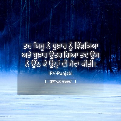 Picture 05 - ਲੂਕਾ 4:39 PANIRV - ਤਦ ਯਿਸੂ ਨੇ ਬੁਖ਼ਾਰ - Bible Verse Picture