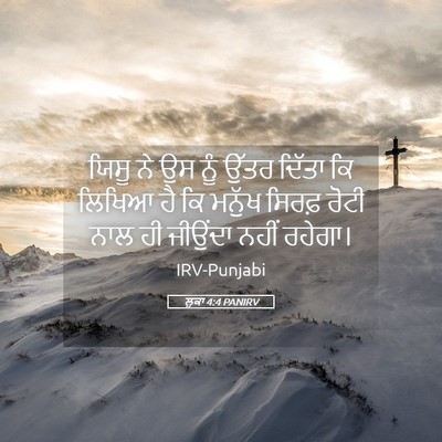 Picture 05 - ਲੂਕਾ 4:4 PANIRV - ਯਿਸੂ ਨੇ ਉਸ ਨੂੰ ਉੱਤਰ - Bible Verse Picture