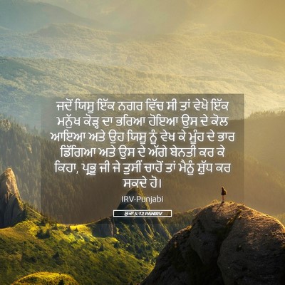 Picture 05 - ਲੂਕਾ 5:12 PANIRV - ਜਦੋਂ ਯਿਸੂ ਇੱਕ ਨਗਰ - Bible Verse Picture