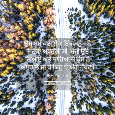 Picture 05 - ਲੂਕਾ 5:18 PANIRV - ਉਸ ਸਮੇਂ ਕਈ ਲੋਕ ਇੱਕ - Bible Verse Picture