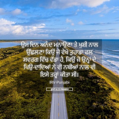 Picture 05 - ਲੂਕਾ 6:23 PANIRV - ਉਸ ਦਿਨ ਅਨੰਦ ਮਨਾਉਣਾ - Bible Verse Picture
