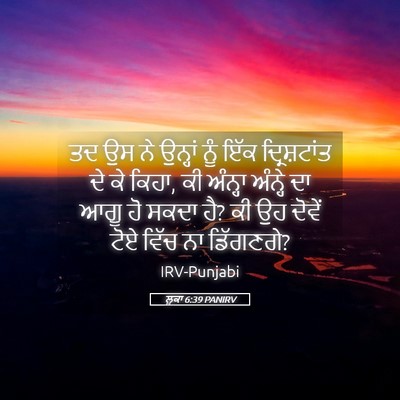 Picture 05 - ਲੂਕਾ 6:39 PANIRV - ਤਦ ਉਸ ਨੇ ਉਨ੍ਹਾਂ ਨੂੰ - Bible Verse Picture