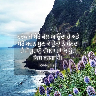 Picture 05 - ਲੂਕਾ 6:47 PANIRV - ਹਰੇਕ ਜੋ ਮੇਰੇ ਕੋਲ - Bible Verse Picture