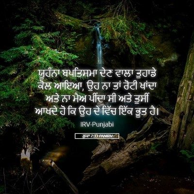 Picture 05 - ਲੂਕਾ 7:33 PANIRV - ਯੂਹੰਨਾ ਬਪਤਿਸਮਾ - Bible Verse Picture