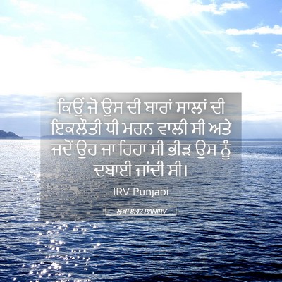 Picture 05 - ਲੂਕਾ 8:42 PANIRV - ਕਿਉਂ ਜੋ ਉਸ ਦੀ ਬਾਰਾਂ - Bible Verse Picture