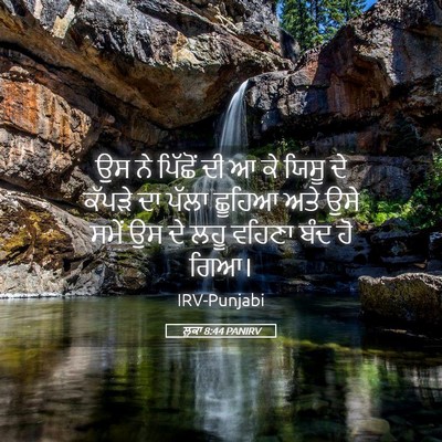 Picture 05 - ਲੂਕਾ 8:44 PANIRV - ਉਸ ਨੇ ਪਿੱਛੋਂ ਦੀ ਆ - Bible Verse Picture