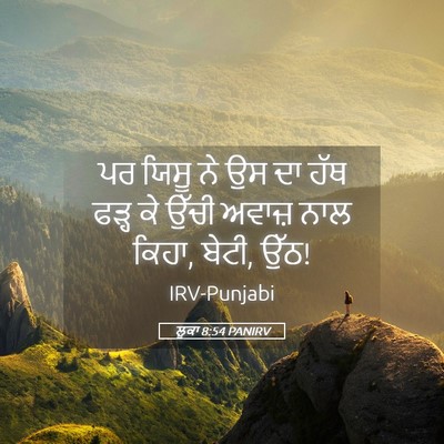 Picture 05 - ਲੂਕਾ 8:54 PANIRV - ਪਰ ਯਿਸੂ ਨੇ ਉਸ ਦਾ - Bible Verse Picture