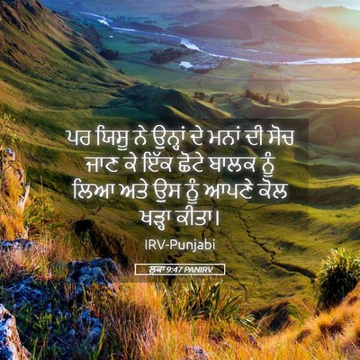 Picture 05 - ਲੂਕਾ 9:47 PANIRV - ਪਰ ਯਿਸੂ ਨੇ ਉਨ੍ਹਾਂ - Bible Verse Picture