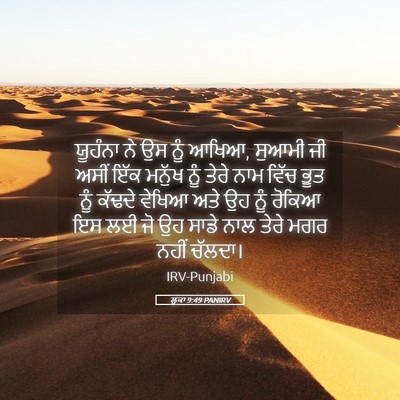 Picture 05 - ਲੂਕਾ 9:49 PANIRV - ਯੂਹੰਨਾ ਨੇ ਉਸ ਨੂੰ - Bible Verse Picture