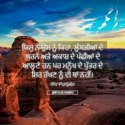 Picture 05 - ਲੂਕਾ 9:58 PANIRV - ਯਿਸੂ ਨੇ ਉਸ ਨੂੰ - Bible Verse Picture